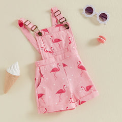 Lioraitiin Kids Girl Denim Overalls Romper Casual Summer