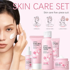 5/6pcs Sakura Skin Care Sets Face Cream Serum Toner Facial Cleanser Sunscreen