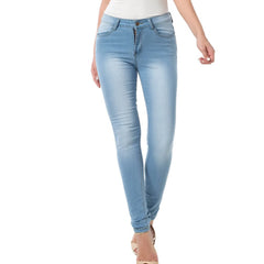 Women Regular Pants Slim Plus Size Mid Waist Gradient Long Jeans Denim Pencil
