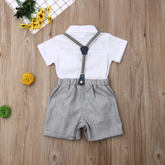 Toddler Boys Formal Wear Set Baby Gentleman Tuxedo Outfit with Short