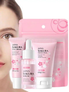 Face Skin Care Set Cleanser Sakura Essence Cream Moisturizing Whitening &