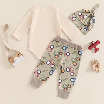 Lioraitiin 0-18M Baby Boy Fall Outfit Letter Print Long Sleeve Romper