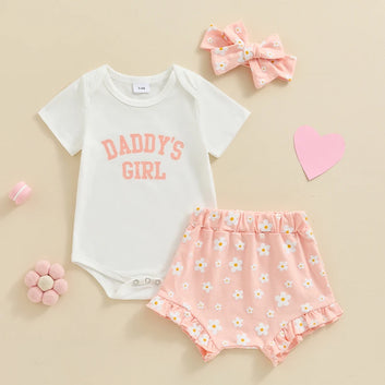 Lioraitiin Newborn Baby Girl Summer Outfits Daddy’s Girl Short Sleeve Romper