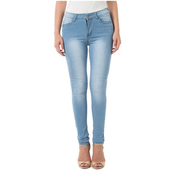 Women Regular Pants Slim Plus Size Mid  Waist Gradient Long Jeans Denim Pencil