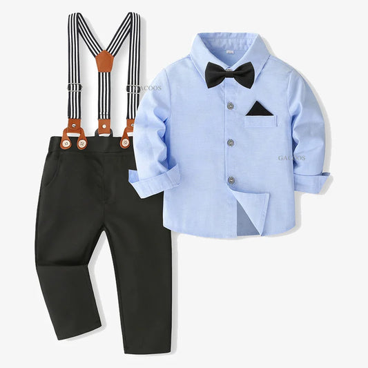Baby Boy Clothing Sets Infants Newborn Boy Clothes Long Sleeve Tops+Vest+Hat+Overalls