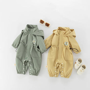 MILANCEL ﻿Autumn Baby Romper Outdoor Jacket 0-2Y Unisex Infant Casual Double