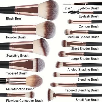 Professional 3-20PCS Makeup Brushes Set Eyeshadow Foundation Concealer Blending