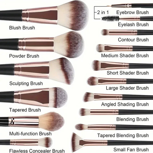Professional 3-20PCS Makeup Brushes Set Eyeshadow Foundation Concealer Blending