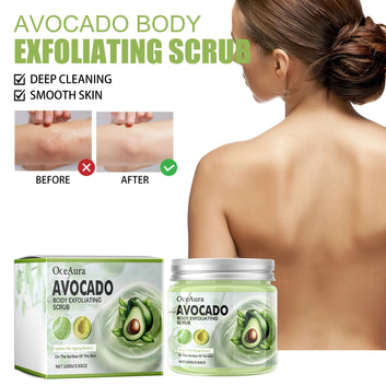 OCEAURA 100g Avocado Body Scrub Creams Moisturizing Exfoliating Face Back