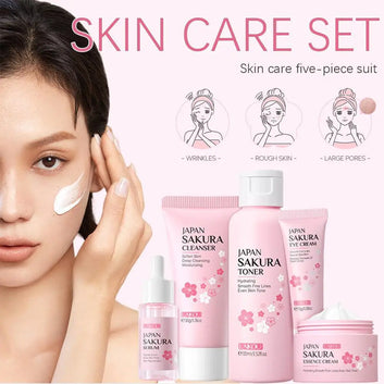 5/6pcs Sakura Skin Care Sets Face Cream Serum Toner Facial Cleanser Sunscreen