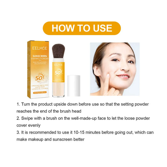 Spf50 Sunscreen Loose Powder Sunblock Skin Protective Waterproof Invisible Pore