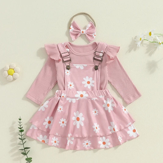 Adorable Baby Girls Winter Outfit Set with Knit Sweater Plaid Skirt and Matching