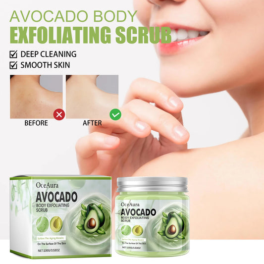 OCEAURA 100g Avocado Body Scrub Creams Moisturizing Exfoliating Face Back