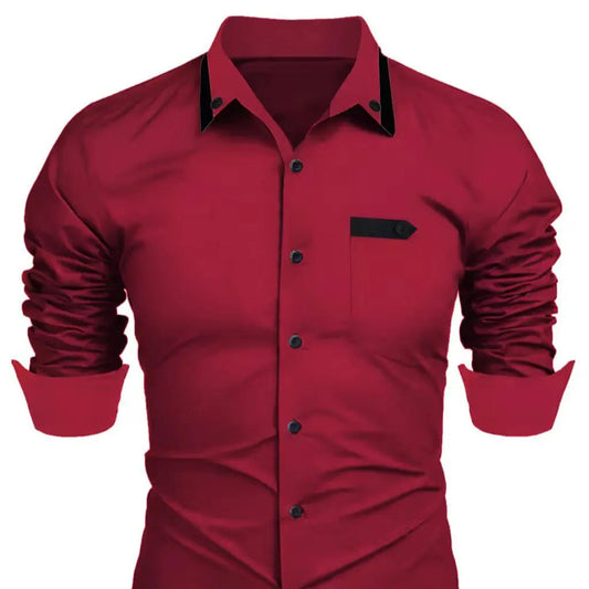 Spring and autumn new hot European code shirt men's Casual Fashion slim