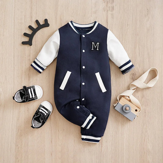 Newborn Baby Baseball Clothes 0 3 6 9 12 Months Boston Cotton Long Sleeve