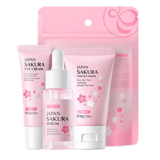 Face Skin Care Set Cleanser Sakura Essence Cream Moisturizing Whitening &