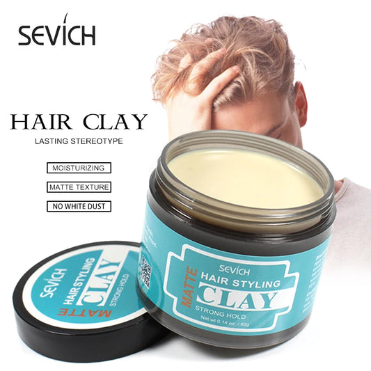 Sevich 100g Hair Brushed Clay For Men Strong Hold Hairstyle Finished Hair Styling